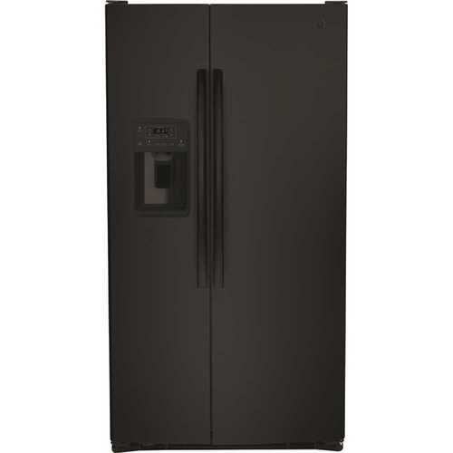 25.3 cu. ft. Side by Side Refrigerator in Black, Standard Depth, ENERGY STAR