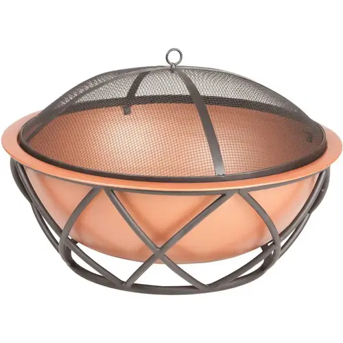 Barzelonia 26 in. Round Steel Fire Pit in Copper