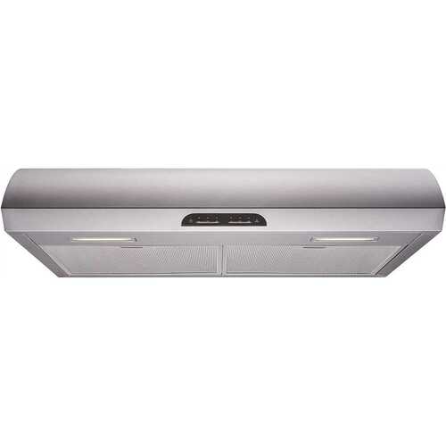 Winflo UR022B30 30 in. 483 CFM Convertible Under Cabinet Range Hood in Stainless Steel with Mesh Filters and Touch Controls