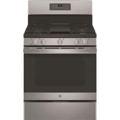 30 in. 5 cu. ft. Gas Range with Self-Cleaning Oven in Stainless Steel with Griddle