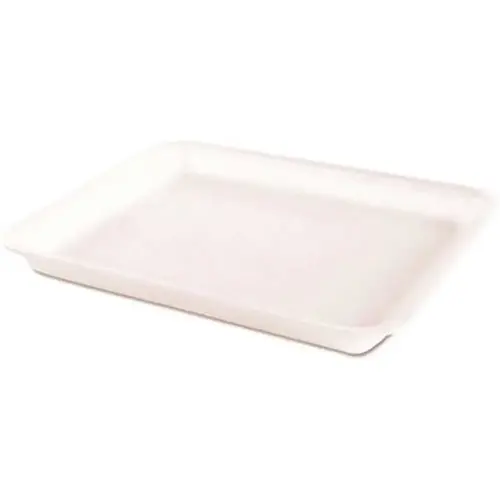 10.5 in. x 8.5 in. x .937 in. White Disposable Foam Meat & Poultry Trays - pack of 400