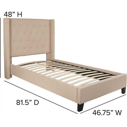 Flash Furniture CGA-HG-228481-BE-HD Beige Twin Platform Bed