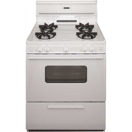 30 in. 3.91 cu. ft. Gas Range in White