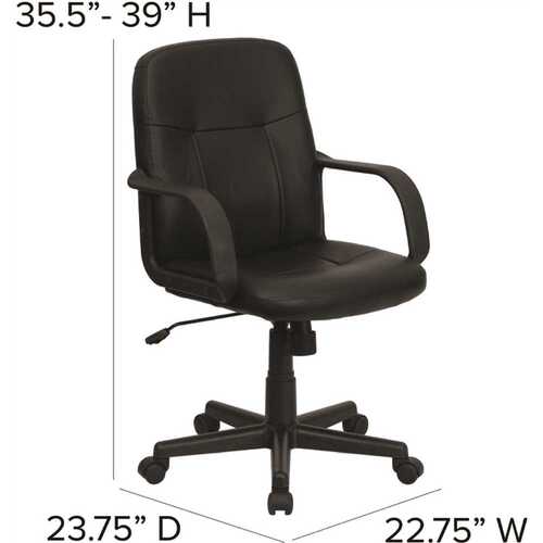 Vinyl Swivel Office Chair in Black