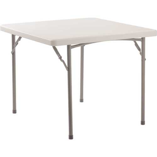 National Public Seating BT3636 36 in. W x 36 in. D Speckled Gray Blow Molded Plastic Top, Heavy-Duty Metal Frame Folding Table