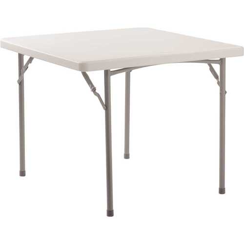 36 in. W x 36 in. D Speckled Gray Blow Molded Plastic Top, Heavy-Duty Metal Frame Folding Table