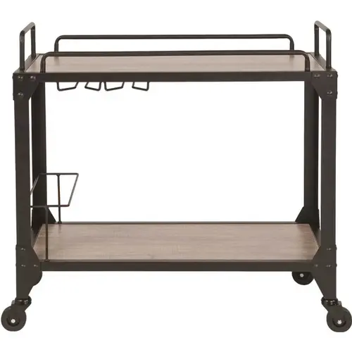 Light Oak Bar Cart With Wheels