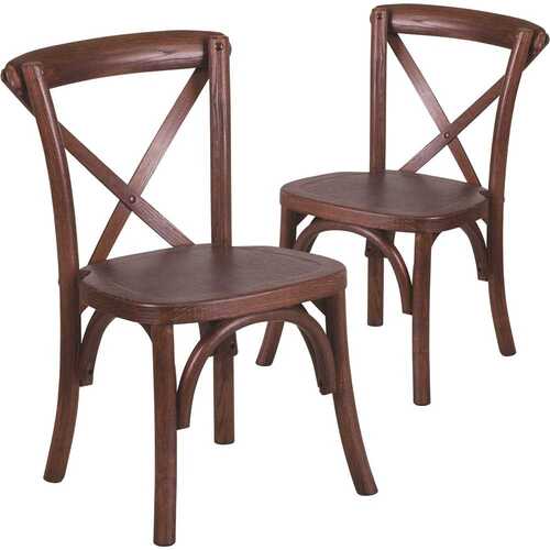 Mahogany Wood Cross Back Chairs