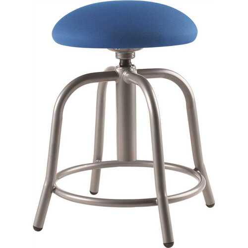 National Public Seating 6825S-02 18 in. - 25 in., 3 in. Fabric Padded Cobalt Blue Seat, Grey Frame Height Adjustable Designer Stool