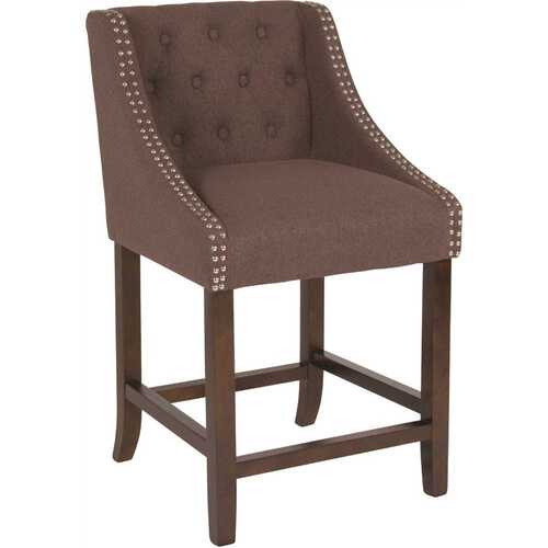 24 in. Brown Fabric Bar Stool Color/Finish Family