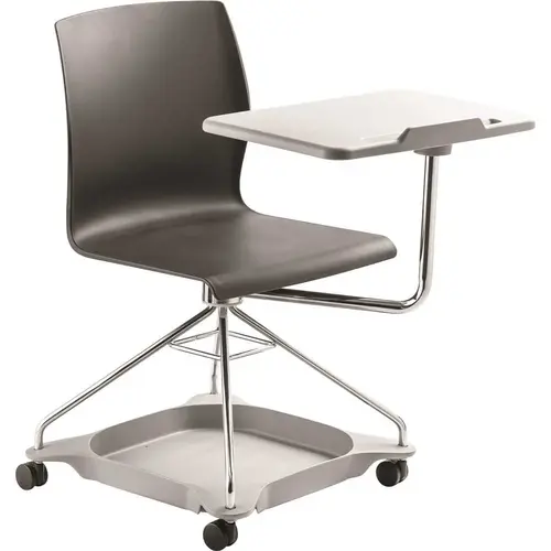 Chair on the Go, Black, Fiberglass-Reinforced Polypropylene Seat, Mobile Chair with Tablet Arm