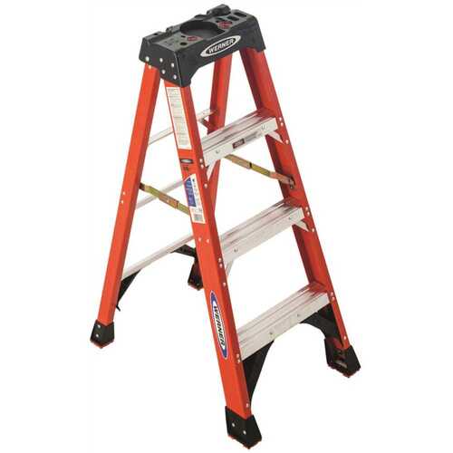Werner NXT1A04 4 ft. Fiberglass Step Ladder (8 ft. Reach Height) with 300 lb. Load Capacity Type IA Duty Rating