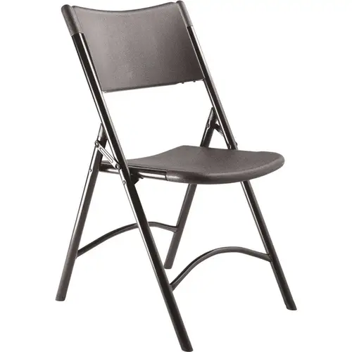 600 Heavy-Duty Black Plastic Metal Frame Folding Chair