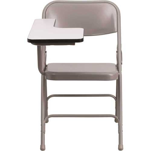 Beige Steel Right Arm Folding Chair