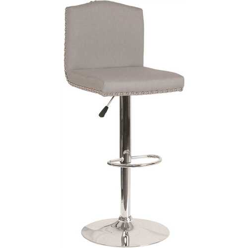 32.5 in. Light Gray Fabric Bar Stool Color/Finish Family