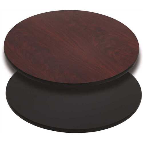 Mahogany Round Table Top Black