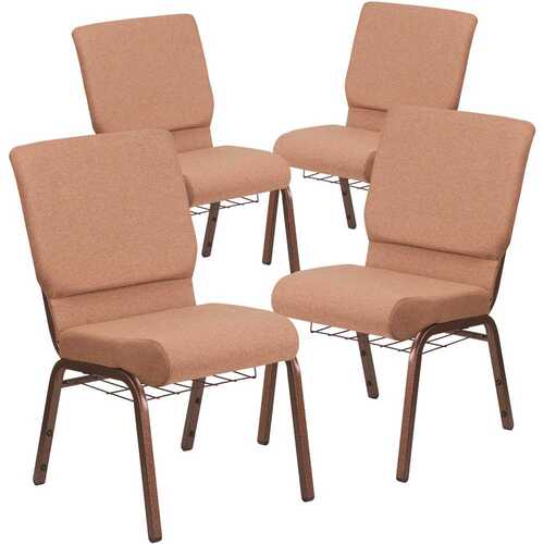 Carnegy Avenue CGA-FD-194451-CA-HD 18.5 in. Caramel Fabric/Copper Vein Frame Church Chair