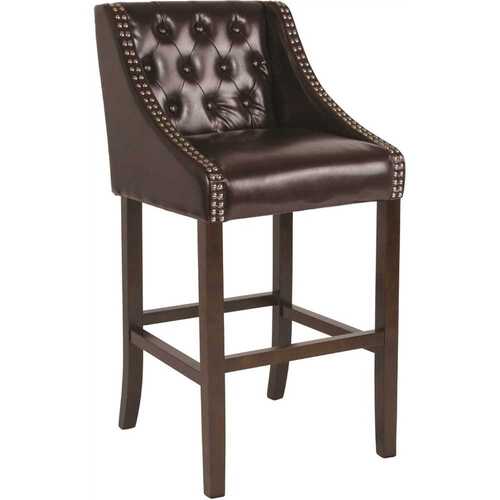 Carnegy Avenue CGA-CH-229121-BR-HD 28 in. Brown Leather Bar Stool