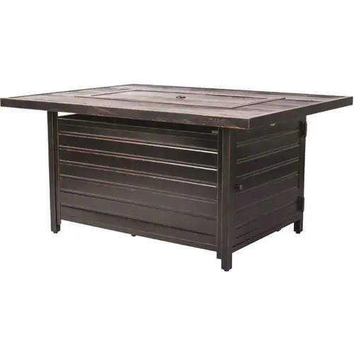 Sawyer 48 in. x 24 in. Rectangle Aluminum Propane Fire Pit Table in Antique Bronze