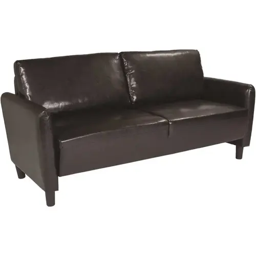 Black Leather Standard Sofa