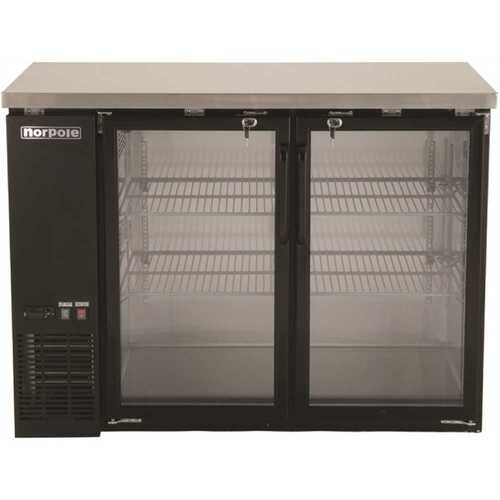 Norpole NPGB-48 12 cu. ft. 2-Door Under Bar Commercial Specialty Refrigerator in Black