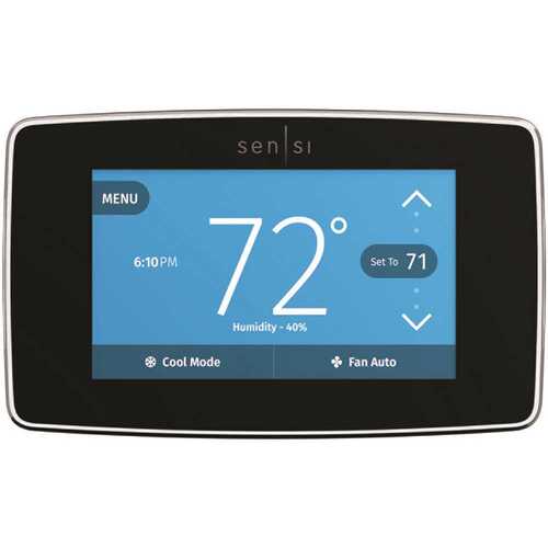 White Rodgers 1F95U-42WFB Sensi Touch Wi-Fi 7-Day Programmable Thermostat, Black