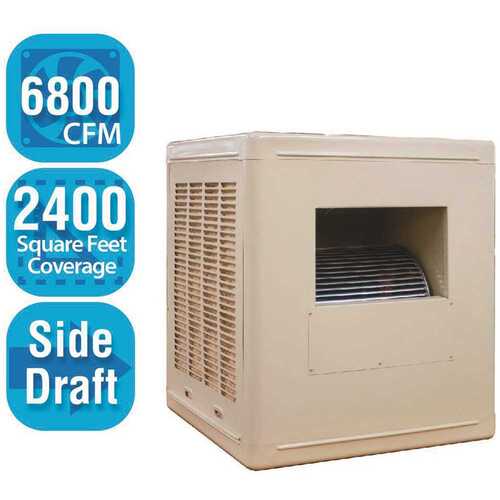 6,800 CFM Side-Draft Aspen Evaporative Cooler for 2,400 sq. ft. (Motor not Included)