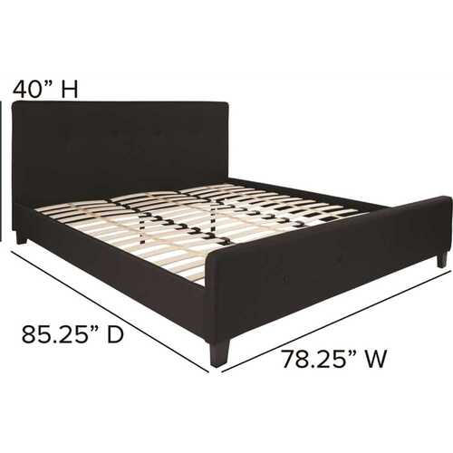 Carnegy Avenue CGA-HG-228472-BL-HD King Black Platform Headboard