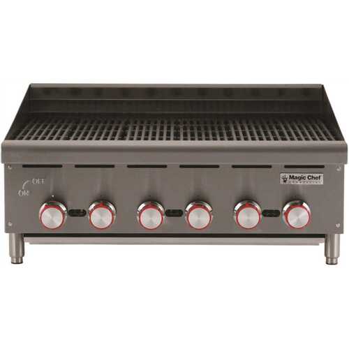 Magic Chef MCCCB36A 36 in. Commercial Countertop Radiant Char Broiler Stainless