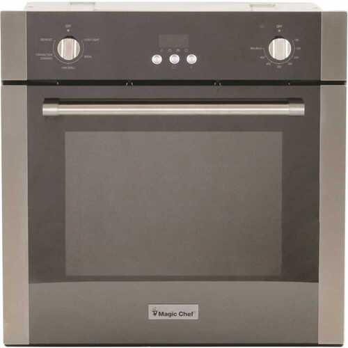 Magic Chef MCSWOE24S 24 in. 2.2 cu. ft. Single Electric Wall Oven with Convection in Stainless Steel