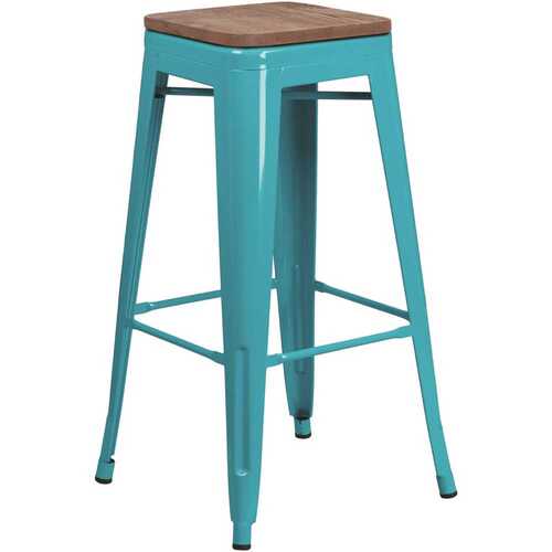 Flash Furniture CGA-ET-249955-CR-HD 30 in. Crystal Teal-Blue Bar Stool