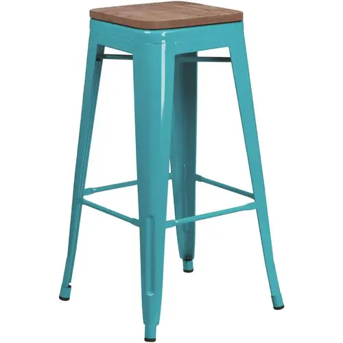 30 in. Crystal Teal-Blue Bar Stool