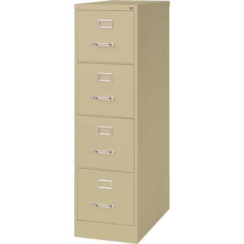 26.5 in. Putty Deep 4-Drawer Letter Width Vertical File Cabinet