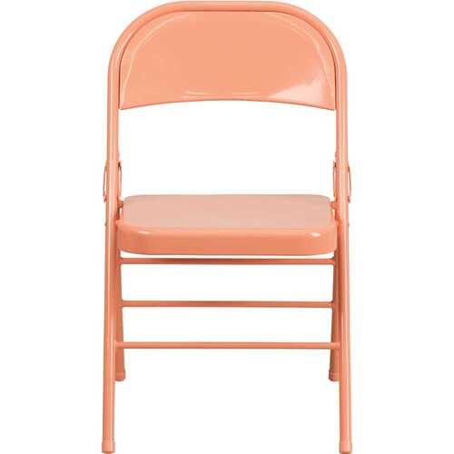 Flash Furniture CGA-RB-275028-SE-HD Sedona Coral Frame Metal Folding Chair