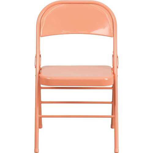 Sedona Coral Frame Metal Folding Chair Pink