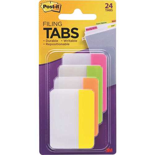 Filing 1.50 in. x 2 in. Write-on Tabs, Assorted
