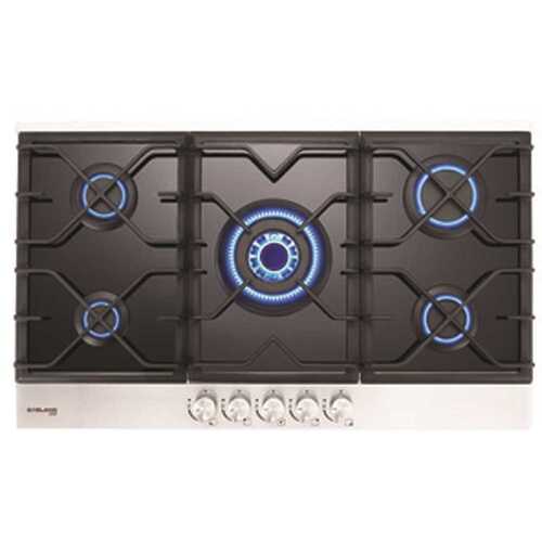 34 in. Built-In Gas Stove Top Tempered Glass Liquid Propane Natural Gas Cooktop in Black with 5-Sealed Burners, ETL