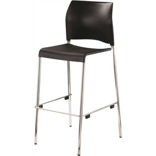 Cafetorium Bar Stool, Plastic Seat, Black