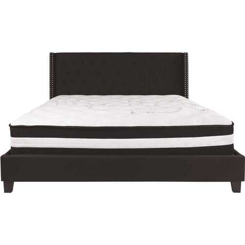 Flash Furniture CGA-HG-228440-BL-HD Black King Platform Bed and Mattress Set