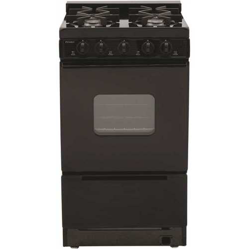 20 in. 2.42 cu. ft. Battery Spark Ignition Gas Range in Black