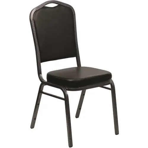 Vinyl Stackable Chair in Black