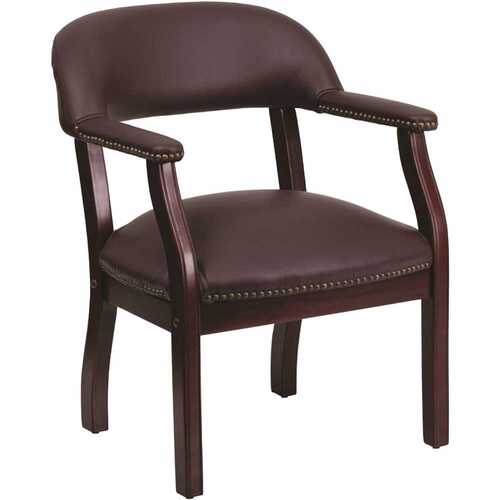 Flash Furniture BZ105LF19LEA Faux Leather Cushioned Side Chair in Burgundy