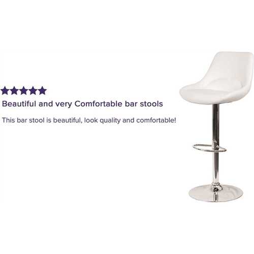 44.5 in. White Vinyl Adjustable Bar Stool Color/Finish Family