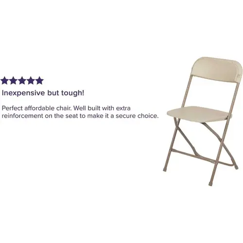 Beige Metal Folding Chair