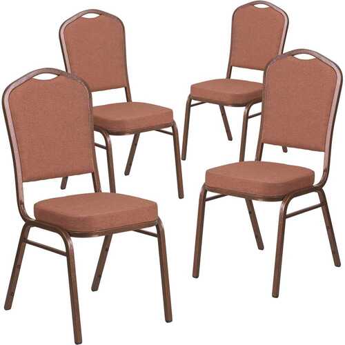 Brown Fabric/Copper Vein Frame Banquet Stack Chair