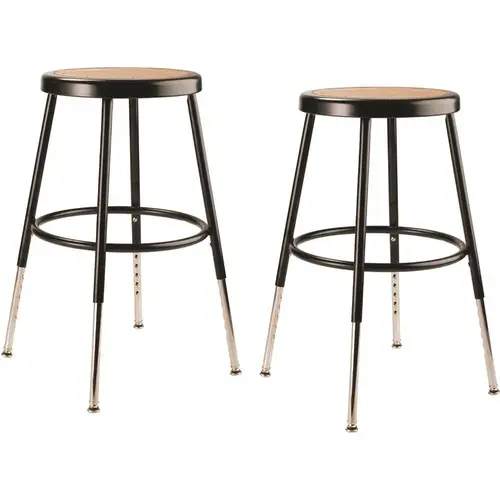 19 in. to 27 in. H Black Adjustable Heavy-Duty Steel Stool