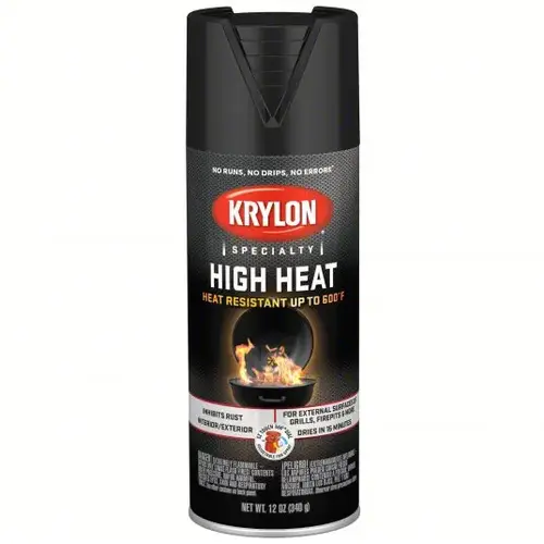 Krylon BBQ; Stove and Propane Paint; BBQ & Stove Black; 12 oz. Aerosol