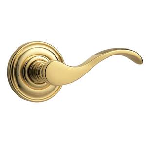 Pair 5455V Lever Less Rose Bright Brass Finish