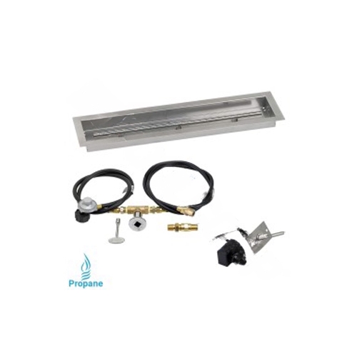 AMERICAN FIREGLASS INC SS-LCBKIT-P-30 30" X 6" Liquid Propane Linear Channel Drop-in Pan With Spark Ignition Kit