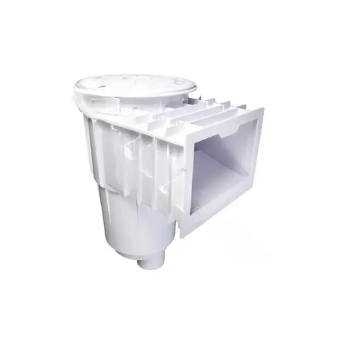 CMP ABS/PVC SKIMMER w/ROUND LID WHITE (2-PORT SLIP)